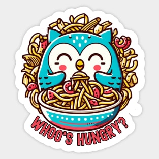 Owl eat pasta Sticker